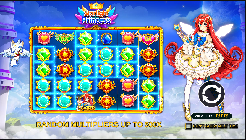 Starlight Princess слот — ойын экраны мен символдар